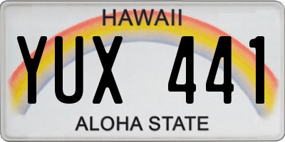 HI license plate YUX441
