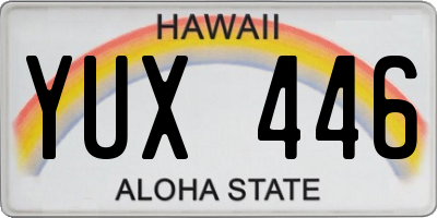 HI license plate YUX446