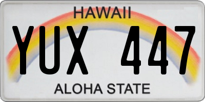 HI license plate YUX447