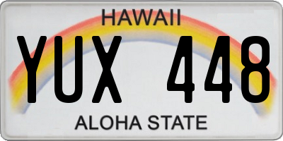 HI license plate YUX448