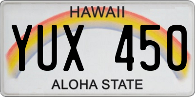 HI license plate YUX450