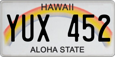HI license plate YUX452