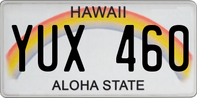 HI license plate YUX460