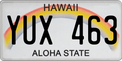 HI license plate YUX463