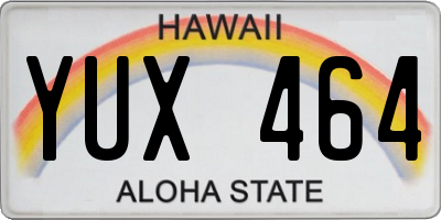 HI license plate YUX464