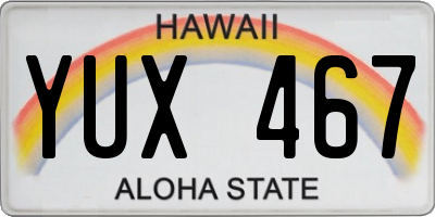 HI license plate YUX467