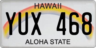 HI license plate YUX468