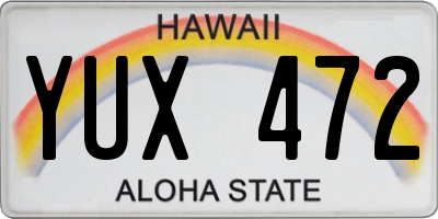HI license plate YUX472