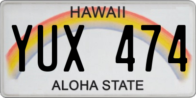 HI license plate YUX474