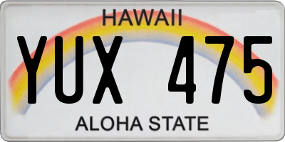 HI license plate YUX475