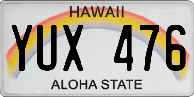 HI license plate YUX476