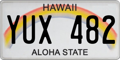 HI license plate YUX482