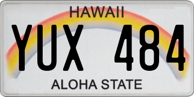 HI license plate YUX484