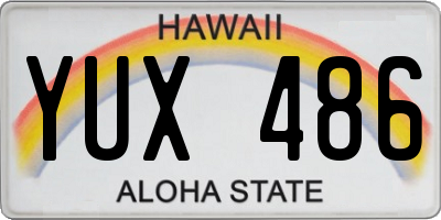 HI license plate YUX486