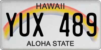 HI license plate YUX489