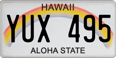 HI license plate YUX495