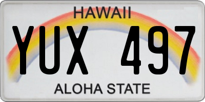 HI license plate YUX497