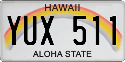 HI license plate YUX511