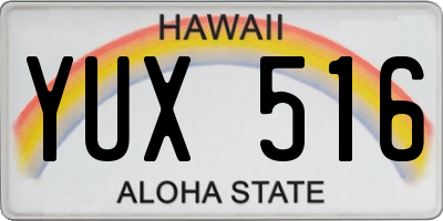 HI license plate YUX516