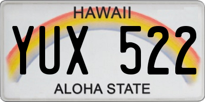 HI license plate YUX522