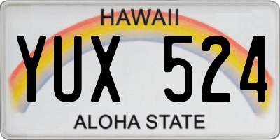 HI license plate YUX524