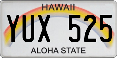 HI license plate YUX525