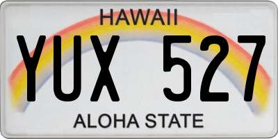 HI license plate YUX527