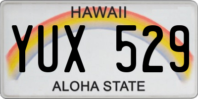 HI license plate YUX529