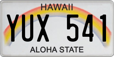 HI license plate YUX541