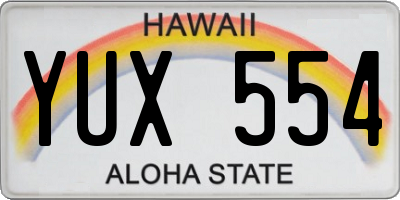 HI license plate YUX554