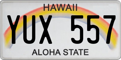 HI license plate YUX557