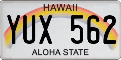 HI license plate YUX562