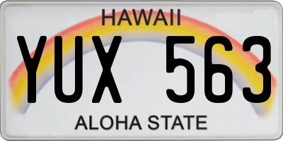 HI license plate YUX563