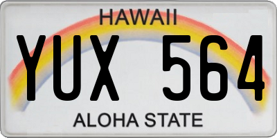 HI license plate YUX564