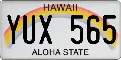 HI license plate YUX565