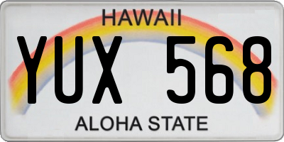 HI license plate YUX568