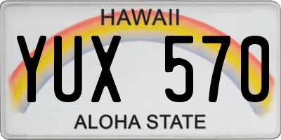 HI license plate YUX570