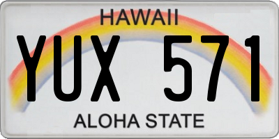 HI license plate YUX571