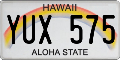 HI license plate YUX575