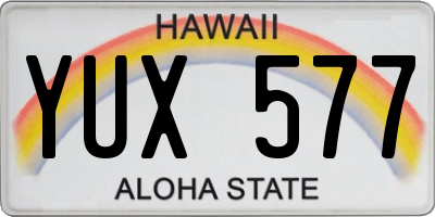 HI license plate YUX577