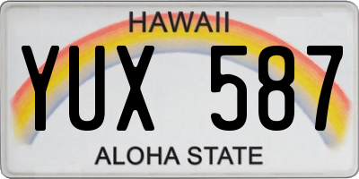 HI license plate YUX587