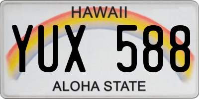 HI license plate YUX588