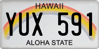 HI license plate YUX591