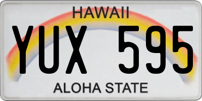 HI license plate YUX595