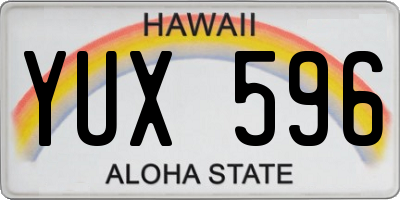 HI license plate YUX596