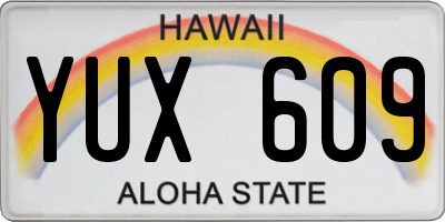 HI license plate YUX609
