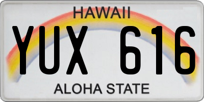 HI license plate YUX616