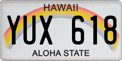 HI license plate YUX618