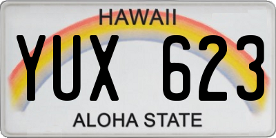 HI license plate YUX623