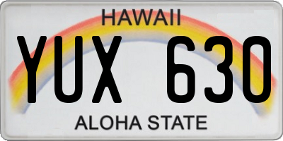 HI license plate YUX630